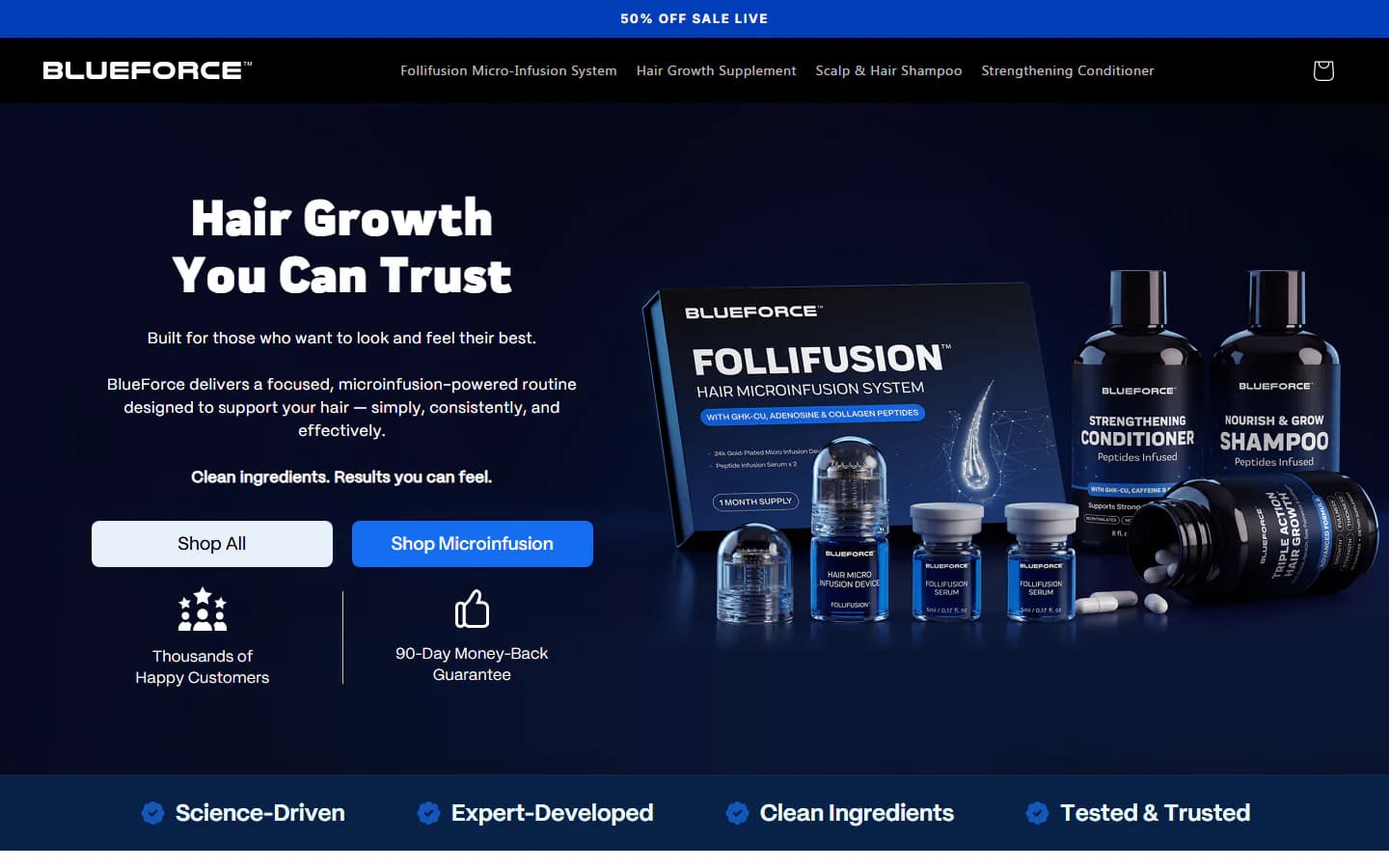 Blueforce Shopify store homepage